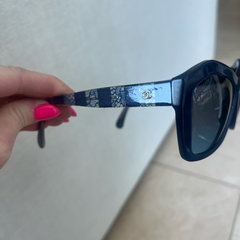 Blue Chanel Sunglasses AUTHENTIC - Picture 7 of 12